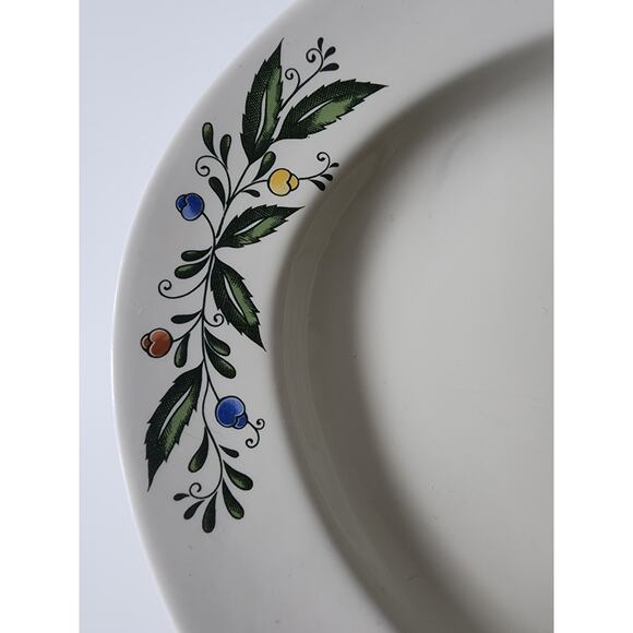 Vintage ASTA Japan Aszi Porcelain Oval Serving Platter Blue Yellow Floral 14" - Picture 4 of 7